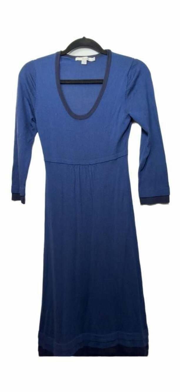 Boden Blue Long Sleeve Scoop Neck Jersey Midi Dress_A75
